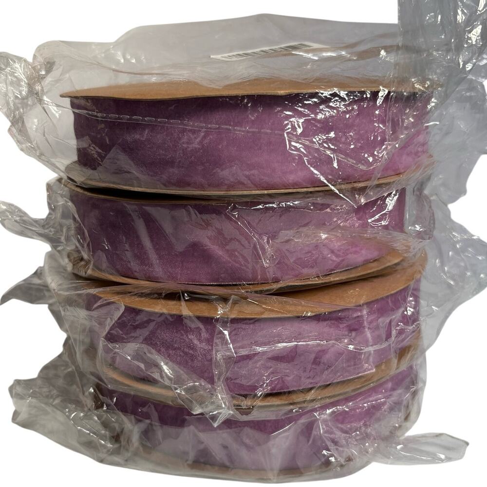 Lavender Velvet Ribbon 3 New Spools 1/2 Inch X 25 yds Each